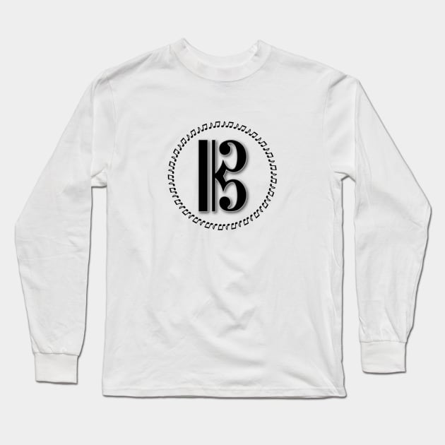 Alto or Tenor Clef Music Note Design C-Clef Long Sleeve T-Shirt by WarriorWoman